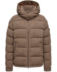 Moncler - Montgenevre Wool Blend Bouclé Hooded Short Down Jacket - Lyst