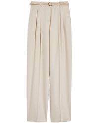 Max Mara - Studio Entrata Belted Pleated Trousers - Lyst