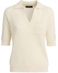 Fabiana Filippi - Short Sleeve Poly Blend Knit Polo Top - Lyst