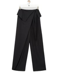 Loewe - Wide-Leg Draped Trousers - Lyst