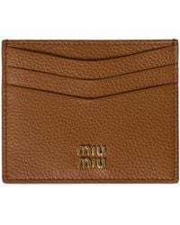 Miu Miu - Leather Card Holder - Lyst