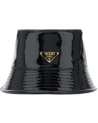 Prada - Triangle Logo Plaque Bucket Hat - Lyst