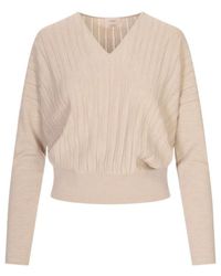 Agnona - V-Neck Knit Pullover - Lyst