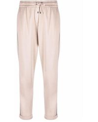 Brunello Cucinelli - Contrast-Trim Silk-Blend Track Pants - Lyst