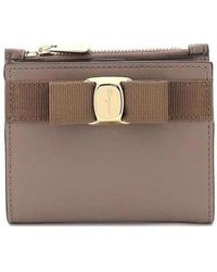 Ferragamo - A Half-Fold Wallet Decorated With A Bow - Lyst