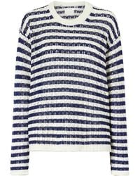Aimé Leon Dore - Eyelet Striped Cotton Sweater - Lyst