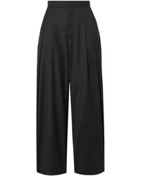 St. Agni - Adjust Pleated Pinstriped Wool-Blend Wide-Leg Pants - Lyst
