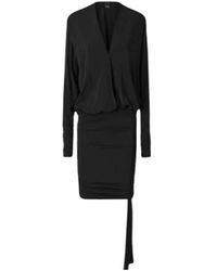 Pinko - Mini Dress With Gathering And Ribbon - Lyst