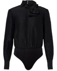 Roland Mouret - Bow-Detail Jacquard Ramie And Silk Bodysuit - Lyst