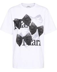 Max Mara - Solid-Color Printed T-Shirt - Lyst