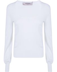 Twinset - Scalloped-Edge Knit Top - Lyst