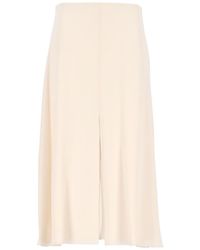 Valentino - Front-Slit Midi Skirt - Lyst