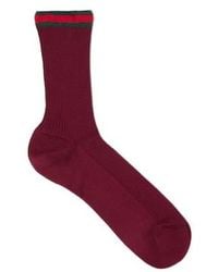 Gucci - Web Detailed Ribbed Socks - Lyst