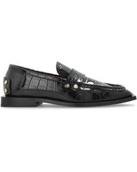Ganni - Studs Square-Toe Loafers - Lyst