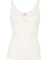 Elisabetta Franchi - Ribbed-Knit Logo-Patch Vest - Lyst