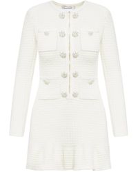 Self-Portrait - Knit Buttoned Mini Dress - Lyst