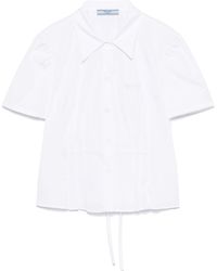 Prada - Short-Sleeved Poplin Shirt - Lyst