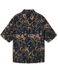 AllSaints - Fortune Short Sleeve Linen Blend Boxy Shirt - Lyst