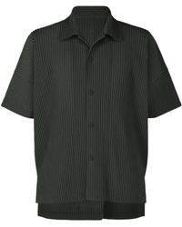 Homme Plissé Issey Miyake - Homme Plissé Issey Miyake Pleated Short-Sleeve Shirt - Lyst