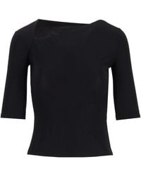 MM6 by Maison Margiela - Asymmetric Jersey Top - Lyst