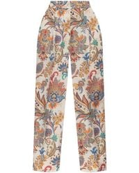 Etro - Patterned Wide-Leg Trousers - Lyst