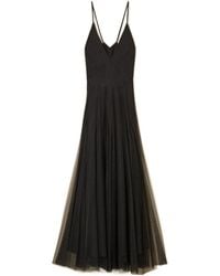 Twinset - Long Plumetis Tulle Dress With Lace - Lyst