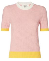 Fendi - Ff Jacquard Short Sleeved Jumper - Lyst