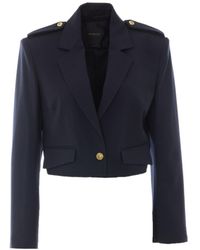 Pinko - Single Breasted Cropped Blazer - Lyst