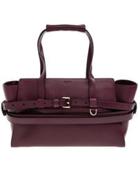 Moschino - Tie Me Buckle-Detail Leather Tote Bag - Lyst