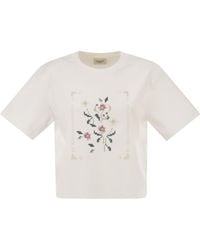 Weekend by Maxmara - Cross-Stitch Floral T-Shirt - Lyst