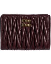 Miu Miu - Matelassé Nappa Leather Small Wallet - Lyst