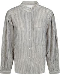Isabel Marant - Isabel Marant Étoile Selvia Buttoned Crewneck Striped Shirt - Lyst