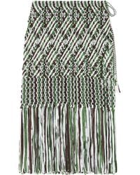 Wales Bonner - Java Fringed Macramé Midi Skirt - Lyst