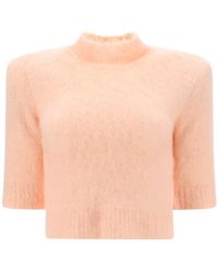 Sportmax - High Neck Cropped Jumper - Lyst