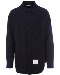 Thom Browne - Flannel Tonal 4-Bar Shirt Jacket - Lyst