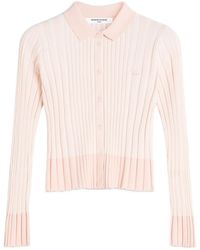 Maison Kitsuné - Baby Fox Patch Pleated Ribbed Cardigan - Lyst