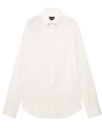 Emporio Armani - Cotton Dress Shirt With A Pointed Collar And Long Sleeves - Lyst