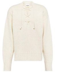 Jil Sander - Tie-Front Knit Sweater - Lyst