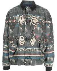 Sacai - Slogan-Print Bomber Jacket - Lyst