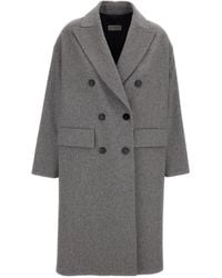 Alberto Biani - Double-Breasted Oversized Coat - Lyst