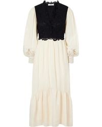 Sea - Adelina Woven And Guipure Lace Maxi Dress - Lyst
