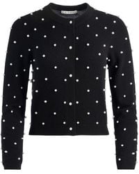 Alice + Olivia - Dollie Pearl-Embellished Cardigan - Lyst