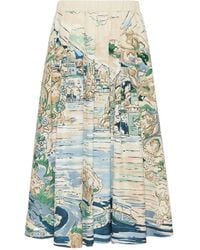 Weekend by Maxmara - Cotton Lake Print Skirt - Lyst