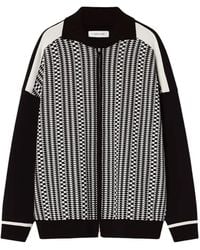 Lanvin - Zip-Fastening Patterned Cardigan - Lyst
