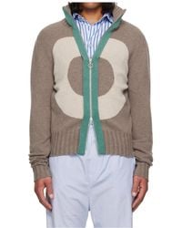 Edward Cuming - Vortex Window Wool Blend Zip-Up Sweater - Lyst