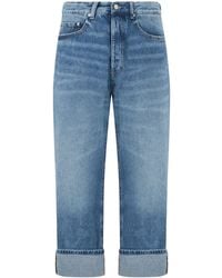 ICON DENIM - Cuffed Straight Jeans - Lyst