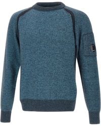 C.P. Company - Lens-Appliqué Crew Neck Knitwear - Lyst