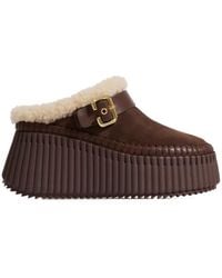 Chloé - Chloé Nama Wedge Mules - Lyst