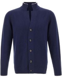 Eleventy - Ribbed Trim Button Cardigan - Lyst