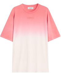 Lanvin - Logo Embroidered Gradient Effect Crewneck T-Shirt - Lyst